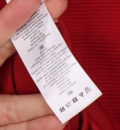 Hobbs Women's Red Shift Dress Medium Knit 3/4 Sleeves