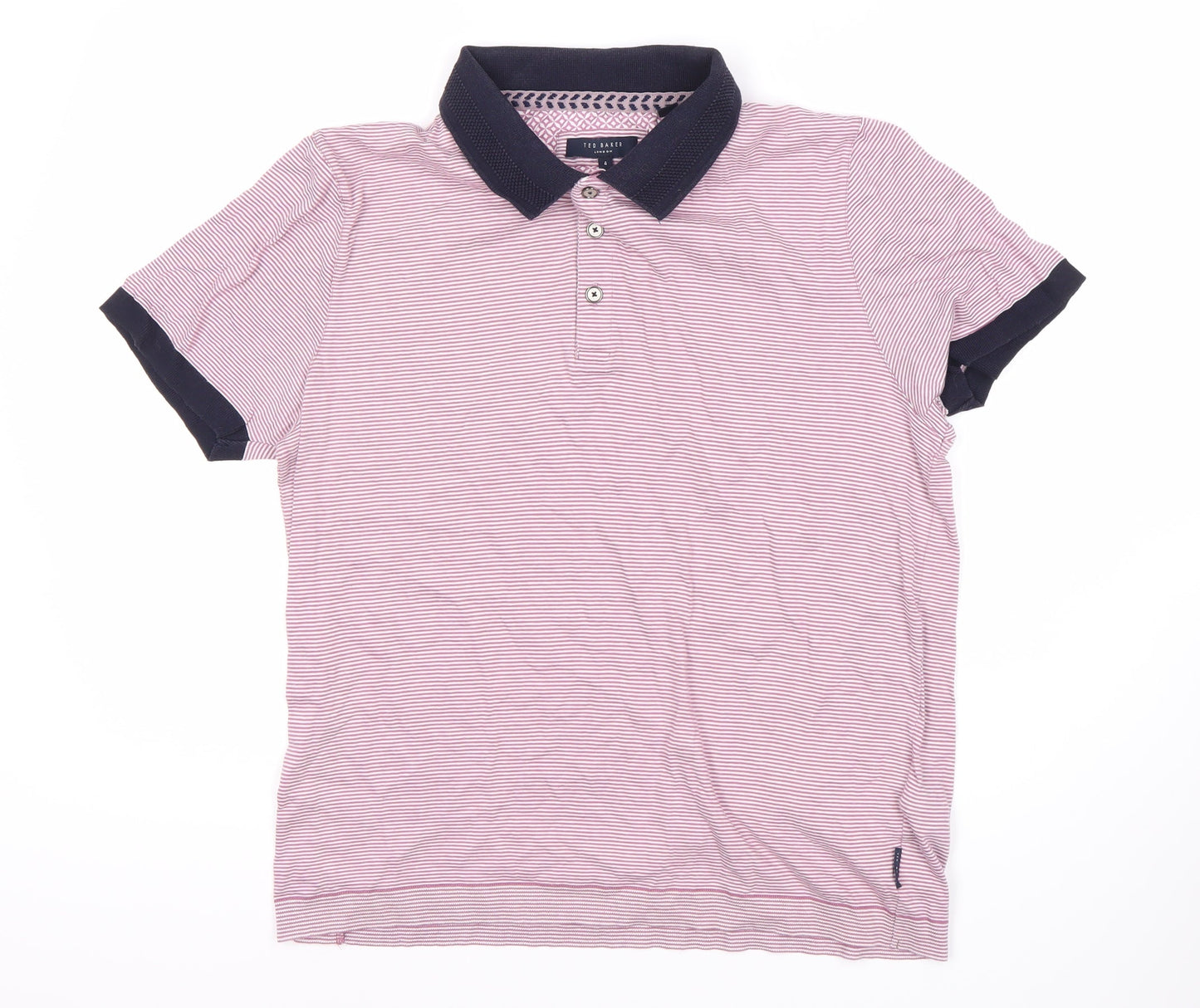 Ted Baker Men's Pink Striped Polo Shirt A
