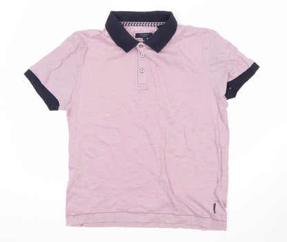 Ted Baker Men's Pink Striped Polo Shirt A