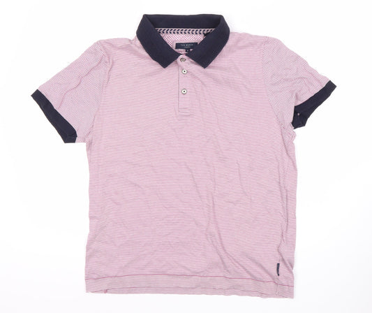 Ted Baker Men's Pink Striped Polo Shirt A