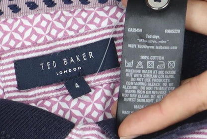 Ted Baker Men's Pink Striped Polo Shirt A