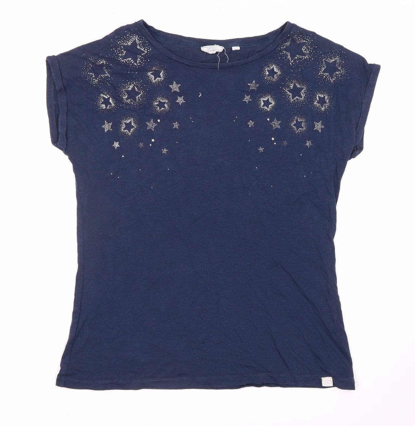 Womens UK Size M Fat Face Blue Basic T-Shirt