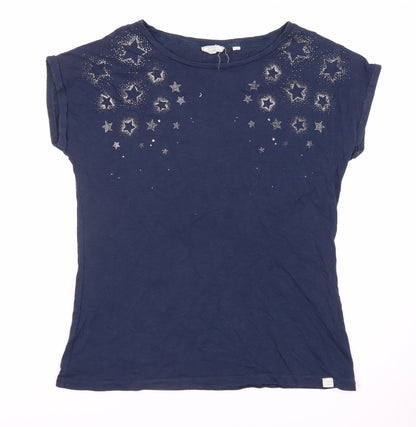 Womens UK Size M Fat Face Blue Basic T-Shirt