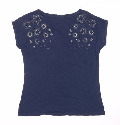 Womens UK Size M Fat Face Blue Basic T-Shirt
