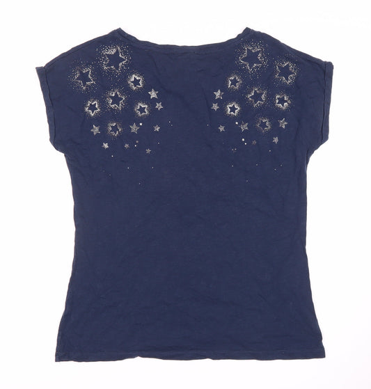 Womens UK Size M Fat Face Blue Basic T-Shirt