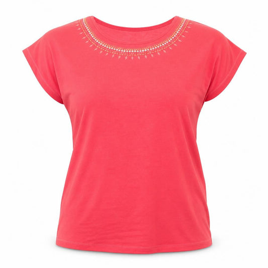 Womens UK Size M Damart Red Basic T-Shirt