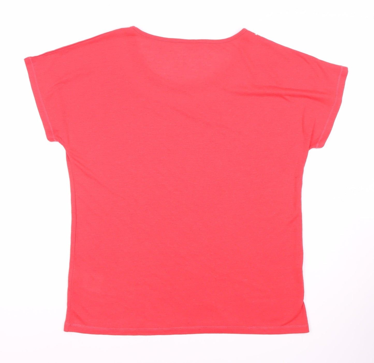 Damart Women's Red Beaded Linen T-Shirt - M, Casual