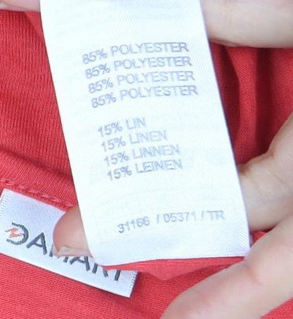 Damart Women's Red Beaded Linen T-Shirt - M, Casual