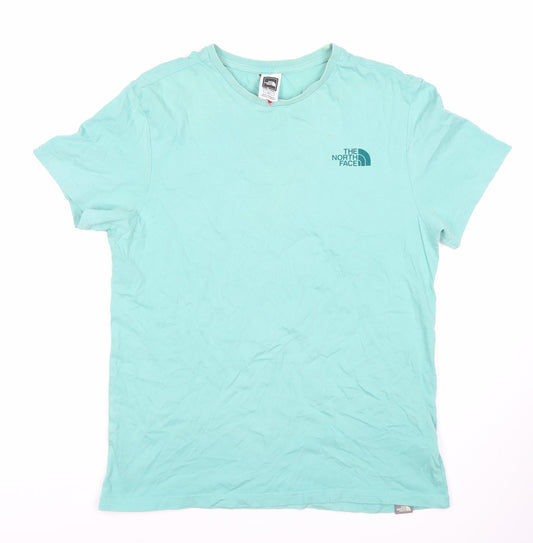 The North Face Men's Blue Cotton Crew Neck T-Shirt - Small