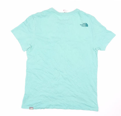 The North Face Men's Blue Cotton Crew Neck T-Shirt - Small