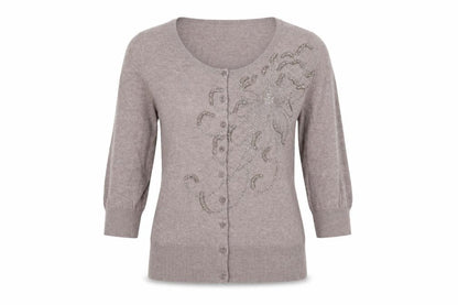 Womens UK Size 10 Monsoon Beige Cardigan Jumper