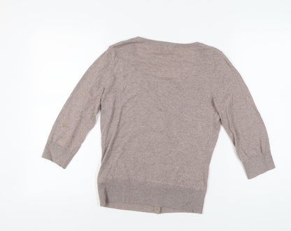 Womens UK Size 10 Monsoon Beige Cardigan Jumper
