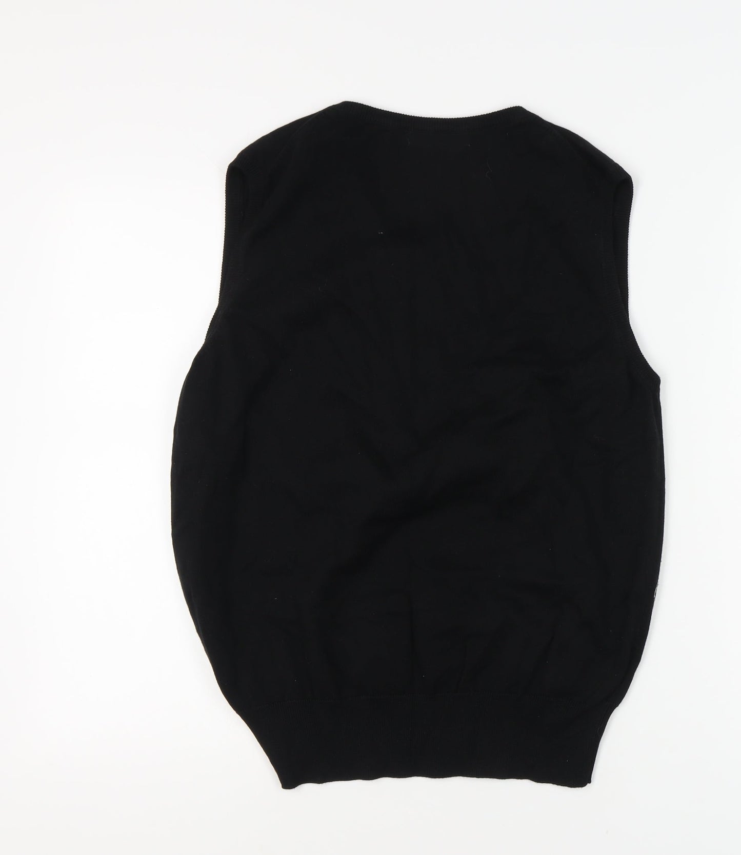 The Golf Co Men's Black Argyle Sleeveless Vest L