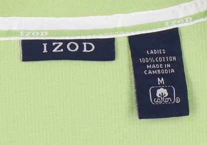 IZOD Women's Green Medium 1/4 Zip Sweatshirt Casual
