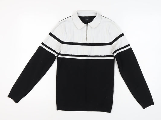 Womens UK Size S River Island Black Full Zip Jumper