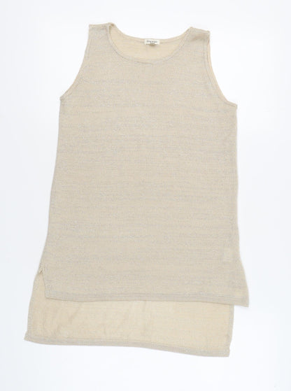 Womens UK Size 10 River Island Beige Basic Tank