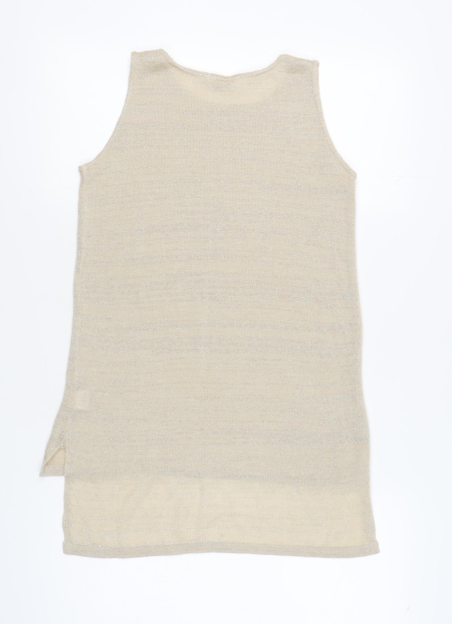 Womens UK Size 10 River Island Beige Basic Tank