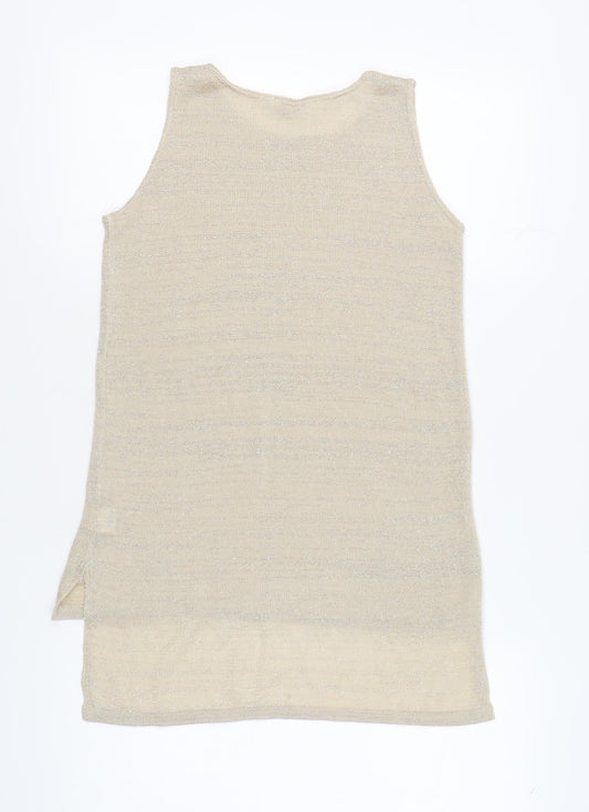 Womens UK Size 10 River Island Beige Basic Tank