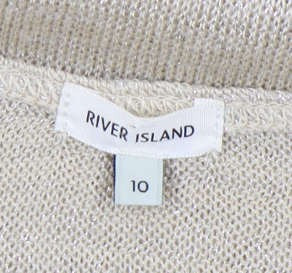 Womens UK Size 10 River Island Beige Basic Tank