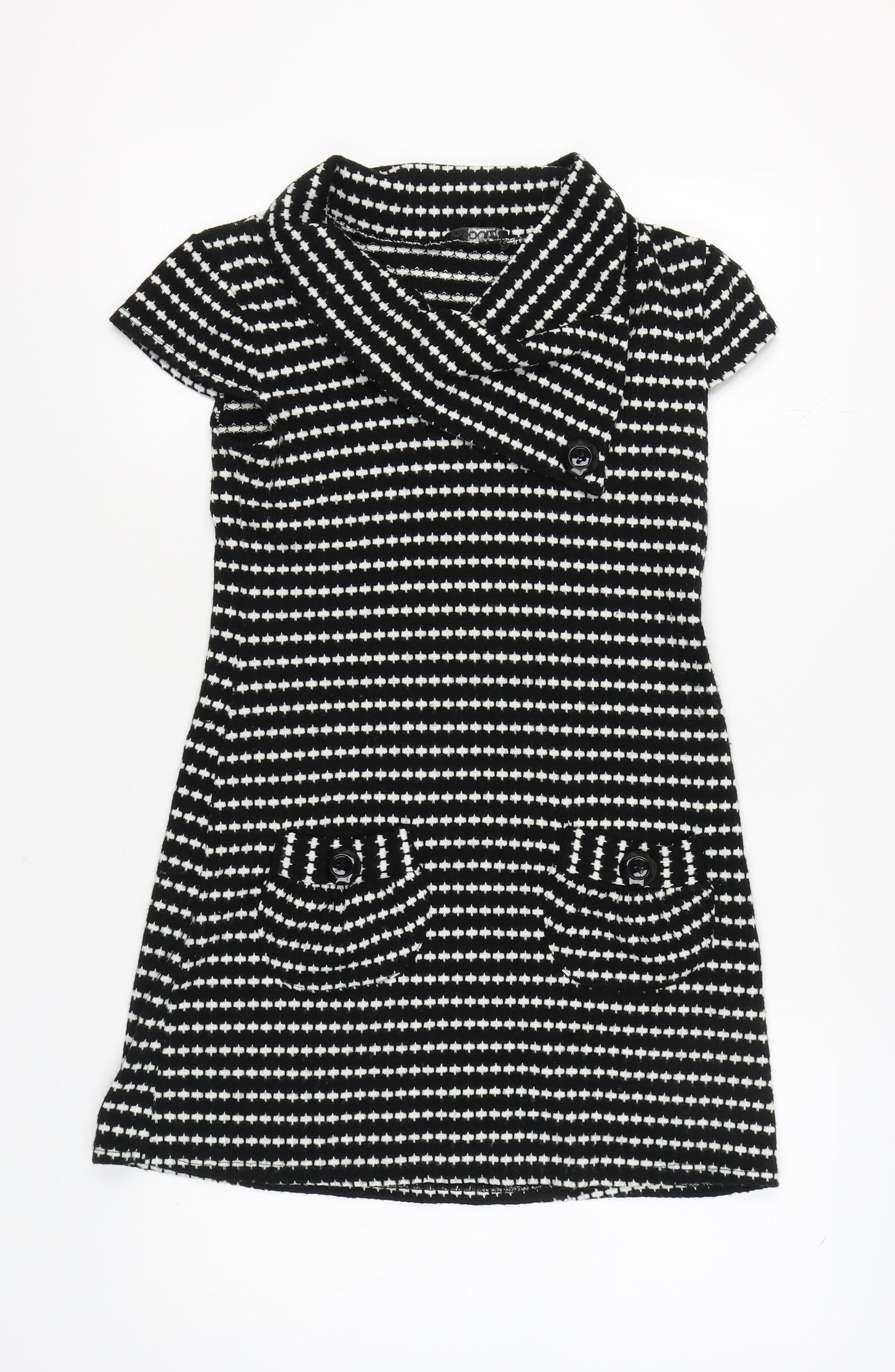 Quiz Women's Black & White Collared Dress Size 10