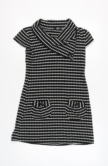 Quiz Women's Black & White Collared Dress Size 10