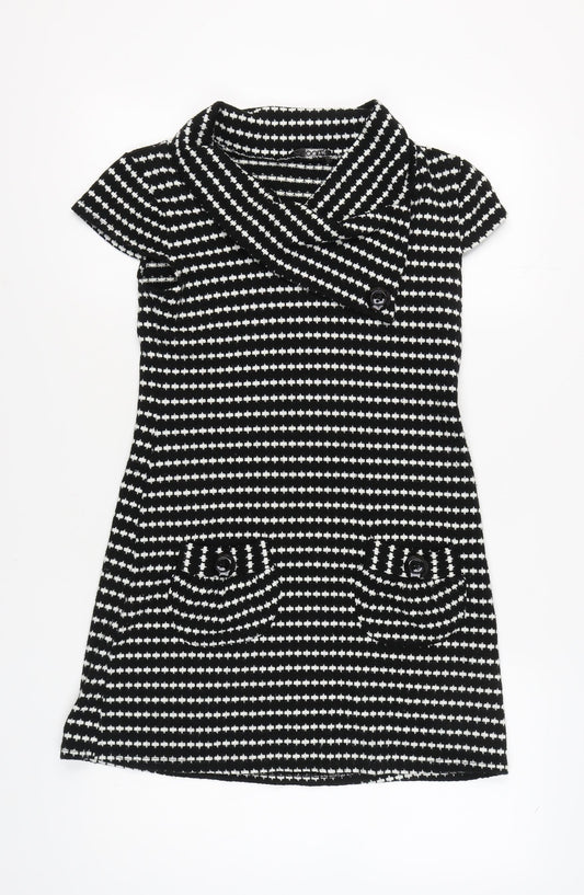 Quiz Women's Black & White Collared Dress Size 10