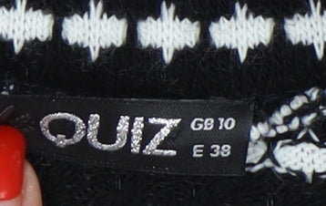 Quiz Women's Black & White Collared Dress Size 10