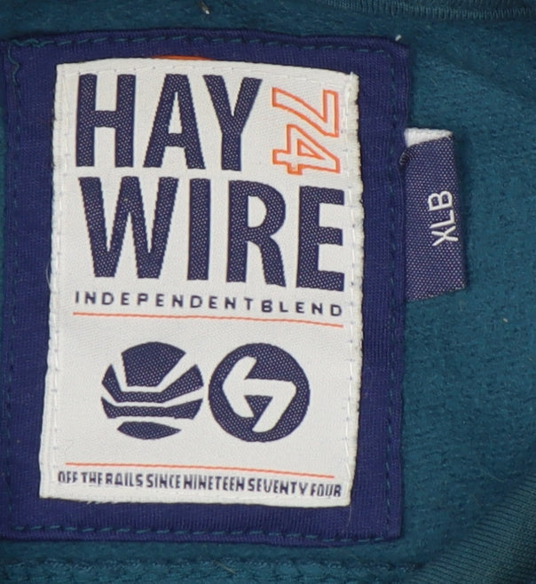 Haywire Boys Blue Pullover Hoodie - L, Logo Graphic