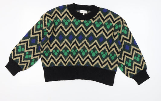 Apricot Women's Multicoloured Retro Pullover Jumper Size 12