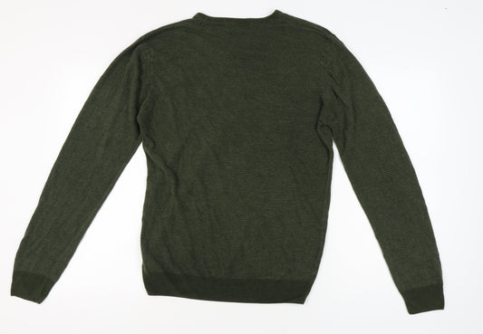 Marks and Spencer Green V-Neck Jumper Men L