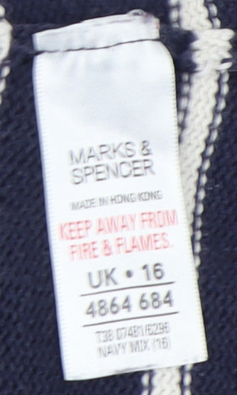 Womens UK Size 16 Marks and Spencer Blue Pullover Jumper