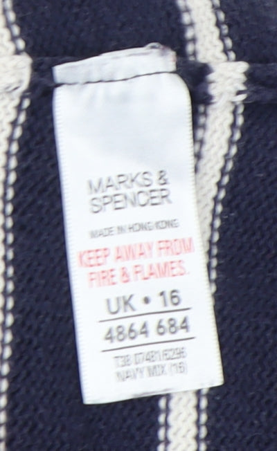 Womens UK Size 16 Marks and Spencer Blue Pullover Jumper