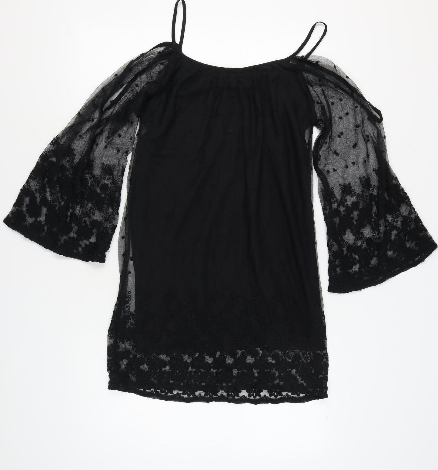 Boohoo Women's Black Flared Sleeve Dress