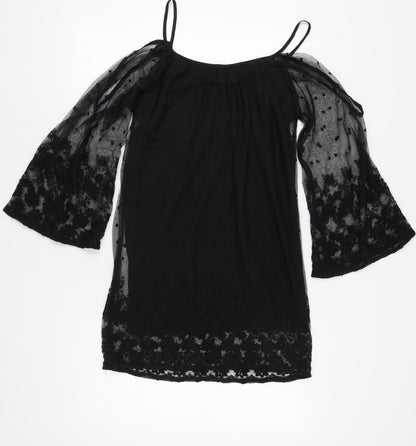 Boohoo Women's Black Flared Sleeve Dress