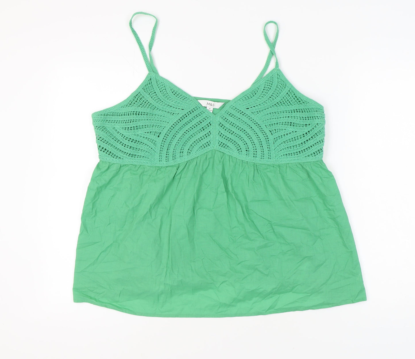 Womens UK Size 12 Marks and Spencer Green Camisole Tank