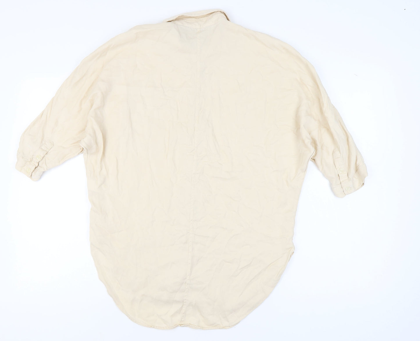 Womens UK Size 8 Marks and Spencer Beige Basic Button-Up