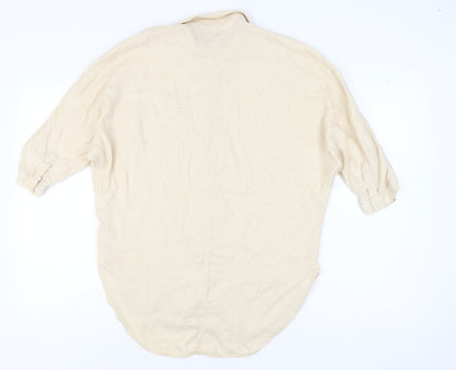 Womens UK Size 8 Marks and Spencer Beige Basic Button-Up