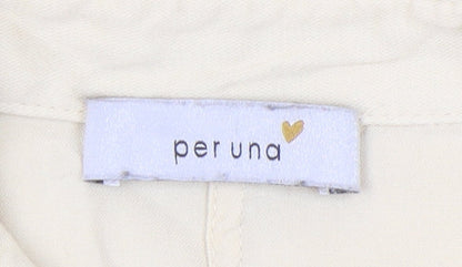 Womens UK Size 8 Marks and Spencer Beige Basic Button-Up