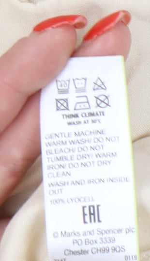 Womens UK Size 8 Marks and Spencer Beige Basic Button-Up