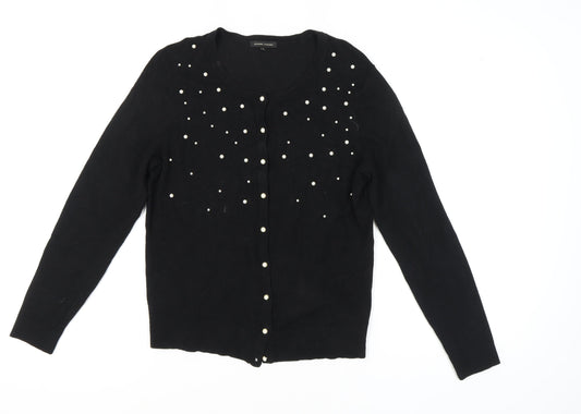Jeanne Pierre Women's Black Beaded Cardigan L