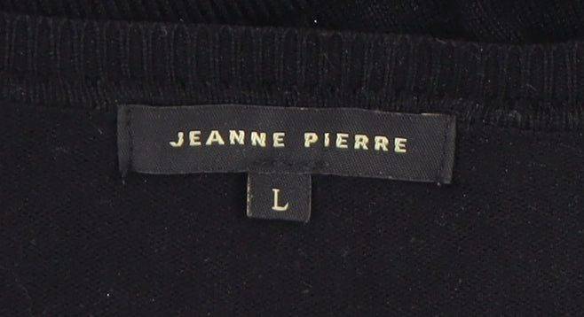 Womens UK Size L Jeanne Pierre Black Cardigan Jumper