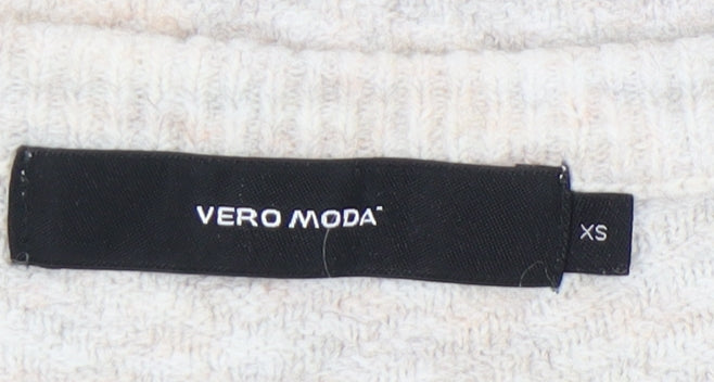 Womens UK Size XS VERO MODA Beige Pullover Jumper