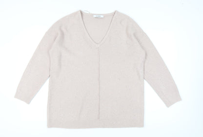 Evans Women's Pink V-Neck Pullover Jumper Size 18