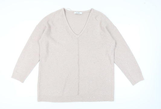 Evans Women's Pink V-Neck Pullover Jumper Size 18