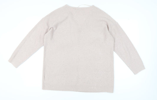 Evans Women's Pink V-Neck Pullover Jumper Size 18