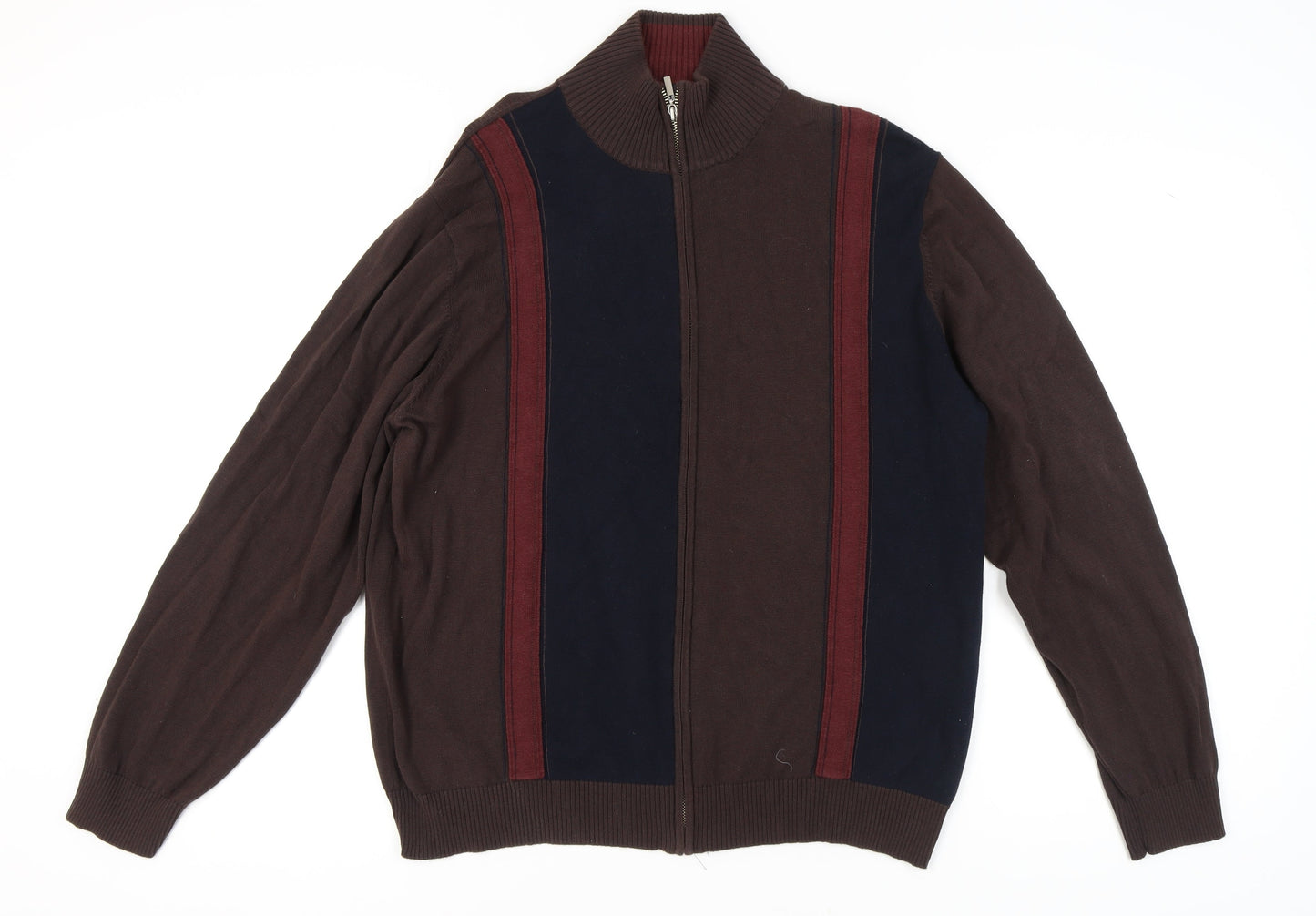 Guise Men's Brown Full Zip XL Cotton Jumper