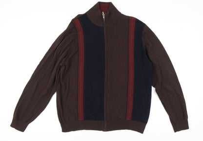 Guise Men's Brown Full Zip XL Cotton Jumper