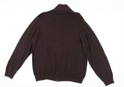 Guise Men's Brown Full Zip XL Cotton Jumper