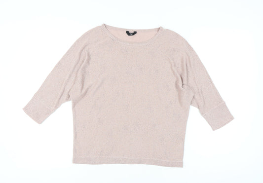 Womens UK Size 16 M&Co Pink Pullover Jumper