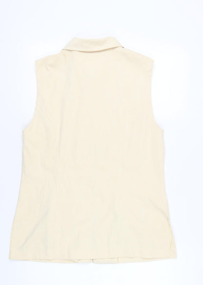 tru SPORTS Women's Beige Waistcoat, Size 12, Casual Style
